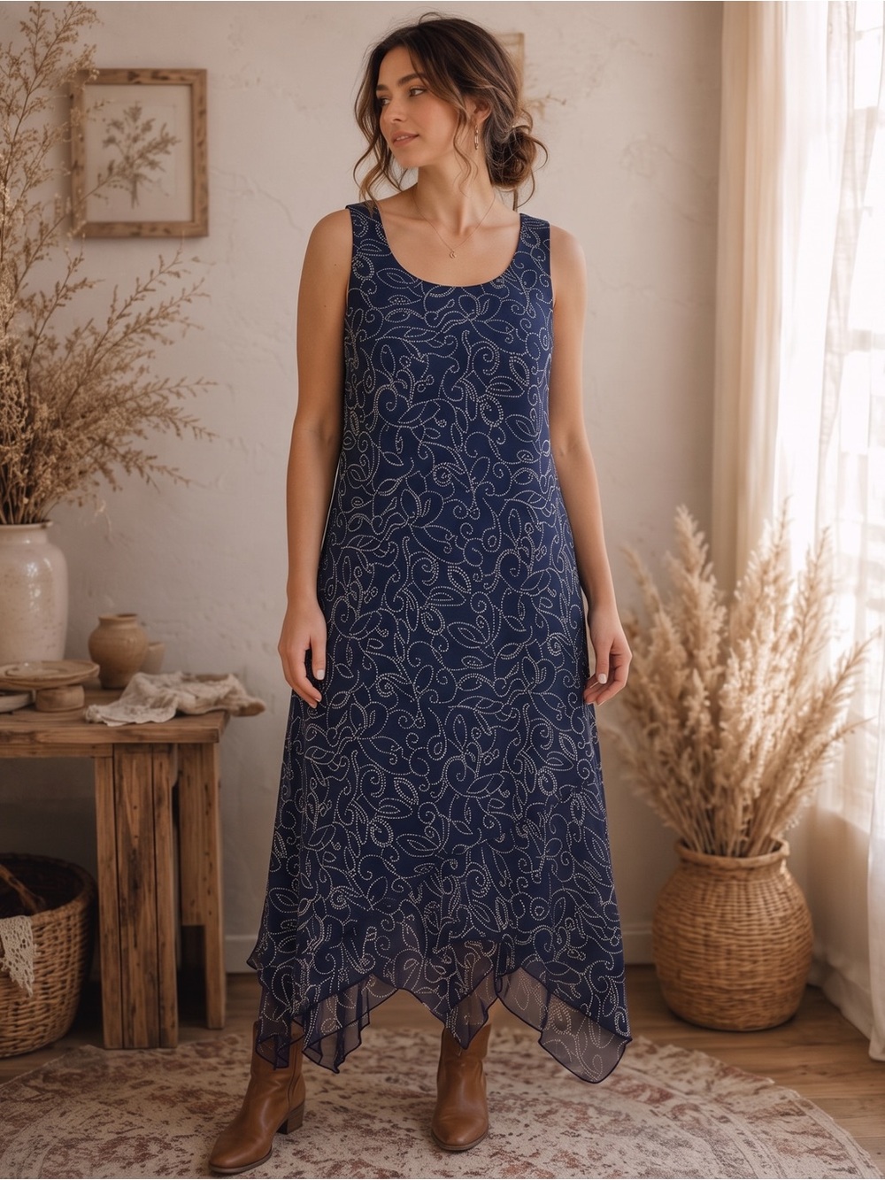 VINTAGE STUDIO 1940 Ruffled Layered Midi Maxi Dress